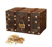 Sporgo Scrigno del Tesoro Vintage: Scrigno del Tesoro Piccolo con Serratura a Combinazione Scrigno Del Tesoro dei Pirati, 18 x 11 x 10cm Scrigno del Tesoro per la Conservazione e la Decorazione