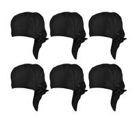 Sporgo Set di 6 cappelli da cuoco da donna e uomo, con bandana regolabile, berretto da lavoro, cappello da cuoco nero, cappello da cuoco per ristoranti, alberghi, scuole, cucine, bar, negozi, Nero ,