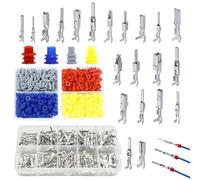 Sporgo Set di 690 spine elettriche per auto, 1/1,5/1,8/2,2/2,3/2,5/2,8/3,5 mm, perno di collegamento crimpato per auto (690)