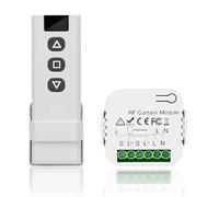 Sporgo Set di controllo radio per tapparelle, per tapparelle, tende, 2,4 GHz, composto da telecomando RF + modulo ricevitore compatibile per tapparelle, portata fino a 100 m, interruttore radio