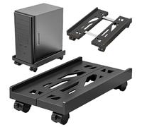 Sporgo Supporto per PC Regolabile Sotto Scrivania: Supporto CPU Universale Con 4 Ruote (2 Bloccabili) per Computer Host