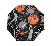 Sport Ball Player Basket 3 Pieghe Auto Open Close Ombrello per Pioggia Antivento Ombrelli da Viaggio All'aperto Ombrello compatto Leggero Protezione UV Ombrello pieghevole per Bambini Uomini Donne