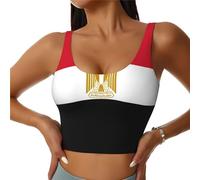 Sport Bandiera Egiziana Reggiseni Donne Ad Alto Impatto Reggiseno Copertura Completa Cuscinetti Rimovibili Donne Base Crop Top Tank, Nero , XXL