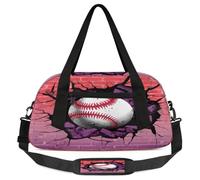 Sport Baseball Bambini Pernottamento Duffle Borse Ragazzi Ragazze Teen Palla Sulla Parete Sport Palestra Borsa per Weekender Viaggi Ginnastica Danza Balletto, Multicolore