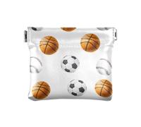 Sport Baseball Sfondo Bianco Squeeze Coin Purse Pouch Change Holder PU Leather Mini Portafoglio portamonete per donne ragazze uomini