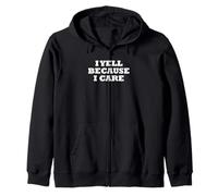 Sport Baseball Supporter Dad Funny I Yell Because I Care Felpa con Cappuccio