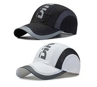 Sport Berretto da Baseball Traspirante, 2 Pezzi Regolabile Cappellino da Baseball per Uomo Donna, Capellino Baseball Estivo, Cappello Baseball Regolabile 55-60cm, per Viaggiare All'Aperto, Nero+Bianco