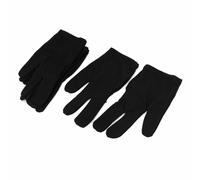 Sport Biliardo 3 dita elastiche nero Guanti 3 coppie per Stecca da biliardo