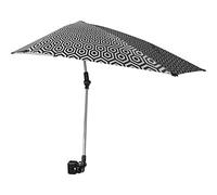 Sport-Brella Versa-Brella Umberlla regolabile, morsetto regolabile, girevole a 360 gradi e fodera UPF 50+, leggera e facile da montare, regolare,nero/bianco