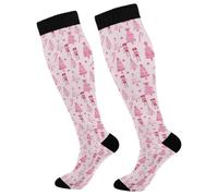 Sport Calzettoni Pink Christmas Tree Nutcracker Compressione Calze 50Cm | Antiscivolo Calzini Alti Sono Traspirante Calze Contenitive Per Trekking Recupero Giri In Bici