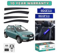 Sport Deflettori & Sparco Sedile Cintura Pastiglie Blu Per Dacia Sandero Stepway