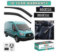 Sport Deflettori & Sparco Sedile Cintura Pastiglie Nero Per Ford Transit MK8