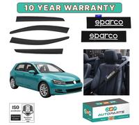 Sport Deflettori & Sparco Sedile Cintura Pastiglie Nero Per VW Golf MK7