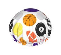 Sport Games Balls Cuffia da impermeabile, Cuffia elastica per capelli da bagno Protezione ambientale Cuffia da bagno per capelli, Doppio strato impermeabile Cappello da da bagno