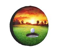 Sport Golf Ball Sunset Tree Print Borsa per Pneumatici Impermeabile Durevole Custodia Ruota di Scorta, per Auto, Rimorchio, SUV, 17in