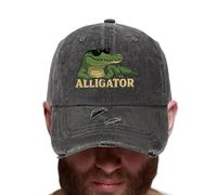 Sport Hat,Men's Hat With Alligator Design | Breathable Vintage Headwear Quick Drying | Sun Protection Adjustable Vintage Quick Drying Breathable Headwear For Women Youth Boys Golf Hiking Running