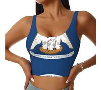 Sport Louisiana State Flag Bras Donne Ad Alto Impatto Reggiseno Copertura Completa Cuscinetti Rimovibili Donne Base Crop Top Tank, Nero , M
