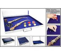 Pins ALU Sammelvitrinen Maxi Pulsanti 510x440x75mm Blu Velluto Safe 5777SP