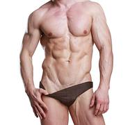 Sport Mens Bikini Costume Da Bagno Marrone scuro Legno Texture Pattern Uomini Nuoto Slip 1 L
