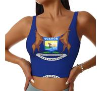 Sport Michigan State Flag Bras Donne Ad Alto Impatto Reggiseno Copertura Completa Cuscinetti Rimovibili Donne Base Crop Top Tank, Nero , S
