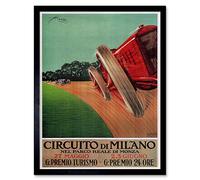 Sport Motor Monza Milan Italy Racing Vintage Art Print Framed Poster Wall Decor 12X16 Inch Il motore Italia Da corsa Vintage ▾ Manifesto Parete