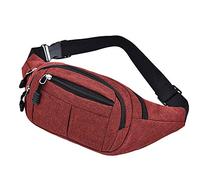 Sport Pack e tempo libero Vita delle donne Moda Uomo Semplice Fitness Marsupio Mens Pack Marsupio per Big Waist Pack, Rosso, Taglia unica