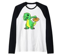 Sport Rugby Calciatore Touchdown Dino Football Maglia con Maniche Raglan
