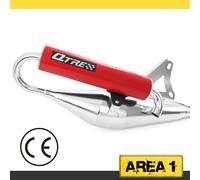 Sport Scarico Tecnigas Q-Tre Cromo Adly / Her Chee Silverfox (Rosso / 50ccm)