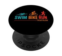 Sport-Triathlon Triatleta Corridore nuoto ciclismo triathlon PopSockets PopGrip Adesivo