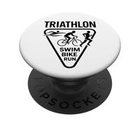 Sport-Triathlon Triatleta Corridore nuoto ciclismo Triathlon PopSockets PopGrip Adesivo