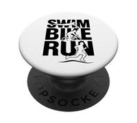 Sport-Triathlon Triatleta Corridore nuoto ciclismo Triathlon PopSockets PopGrip Adesivo