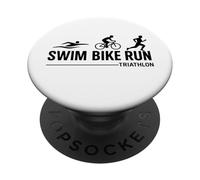 Sport-Triathlon Triatleta Corridore nuoto ciclismo triathlon PopSockets PopGrip Adesivo