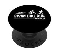Sport-Triathlon Triatleta Corridore nuoto ciclismo triathlon PopSockets PopGrip Adesivo