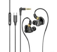 Sport Wired Auricolari 1.2m Secure Ear Hook Design Sport Wired | Audio ad alta definizione, microfono chiaro per chiamate, gioco a bassa latenza, lunghezza del cavo 1,2 m