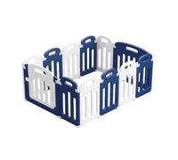 Sport1 Box pieghevole salvaspazio. Box neonato per gioco protetto. Box bambini con 12 componenti. Recinto bambini con chiusura, resistente e antiscivolo. Recinto neonato interno/esterno Blu/bianco