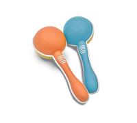 Sport1 Maracas in bioplastica. Sonaglio per bambini colorato, sicuro e divertente. Maracas neonato 6-9 mesi della Linea bio Ecomusic. Gioco e strumento musicale. Giochi musicali neonato e idea regalo.
