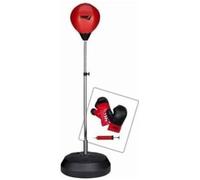 Sport1 Pounching Pro Set boxe. Sacco boxe con supporto, asta regolabile in altezza 120-145cm, guantoni 8oz e pompa. Rosso/nero. Per bambini, ragazzi e adulti. Punching ball. Allenamento e gioco boxe.
