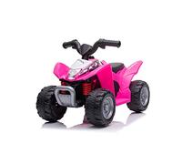 Sport1 quad elettrico per bambini replica Honda TRX 250X. Moto bambini 6 volt, velocità 2,8 km/h. Misure 65,5x38,5x43,5cm. Per bambini fino a 20kg. Batteria ricaricabile. Con caricabatterie. Rosa