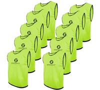 Sportacular Gear Set di 10 canottiere da allenamento in diversi colori e dimensioni, camicie, magliette, da allenamento, per calcio, pallamano, basket, junior, anziani, donne, uomini, bambini, giallo