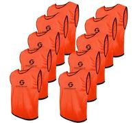 Sportacular Gear Set di 10 canottiere da allenamento, per calcio, pallamano, basket, allenamento (arancione fluo, senior/adulti)
