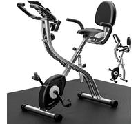 Sportana Cyclette Pieghevole 10 livelli 7 Altezze Sensore Battiti 2 Fasce Fit Schienale Bici Casa