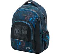 Sportandem Tandem Zaino Scuola Doppio Corpo con Scomparto Imbottito per Notebook e Tasche Organizzatori 23L Blu Nero Granato