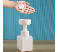 SPORTARC 2 bottiglie vuote da 450 ml con erogatore di schiuma a forma di fiore, dispenser di sapone liquido in schiuma di plastica ricaricabile, contenitore per le mani per la pulizia, viaggi (bianco)