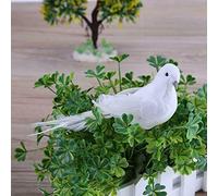 SPORTARC 2 colombe finte decorative in schiuma artificiale, uccelli bianchi con magnete, uccelli artigianali per decorazioni domestiche, decorazioni per matrimoni