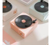 SPORTARC Altoparlante portatile Stereo Bluetooth compatibile 5.0 Giradischi Vinile Record Speaker (Rosa), 257G9341I3W2ID83UA30744PLHVQ