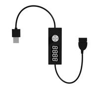 SPORTARC Cavo timer USB, timer di alimentazione USB, interruttore timer digitale, spegnimento automatico del ciclo 24 ore per acquario, ufficio domestico, 70 cm, nero