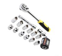 SPORTARC Kit chiave dinamometrica digitale per ruote auto, 3-200 Nm, strumento per bicicletta resistente, con cricchetto e barre di estensione (13,5-135 m)