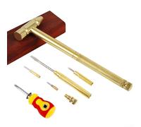SPORTARC Set di martelli 6 in 1, martello multifunzione in ottone, martello in rame e cacciavite, kit cacciavite orologiaio