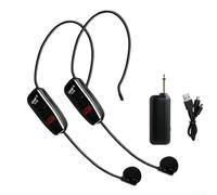 SPORTARC Set di microfoni senza fili, UHF microfono wireless ricaricabile USB Dual Headset System per altoparlante da palco insegna il discorso