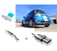 Sportauspuff-Komplettanlage da Kat Medio MINI COOPER S R56 2x90mm Rotondo